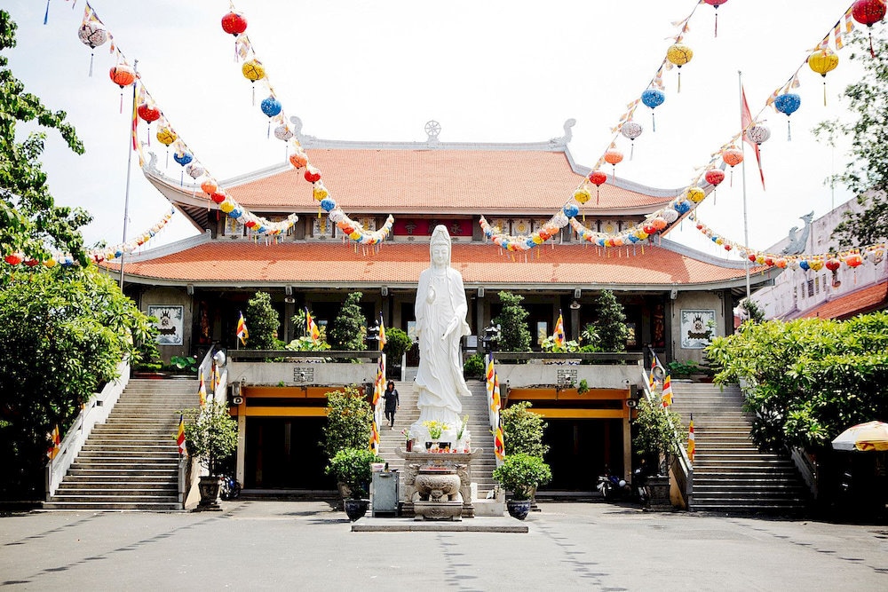 A serene buddhist temple in binh tan district